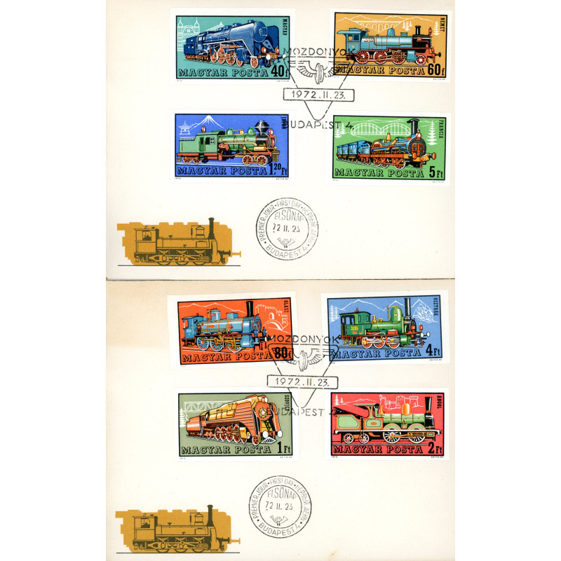 Ungarn/Hungary. 1972. Lokomotiver, UTAKKET, på FDC AFA nr. 2672-79U