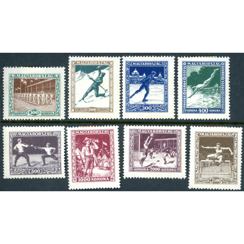 Ungarn/Hungary. 1925. Sport,  AFA nr. 375-82 *           (o)