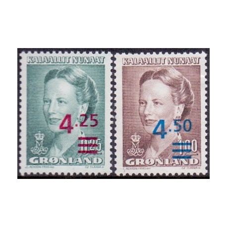 1996. 4,25/0,25-4,50-1 kr. Provisorier (Cz. Slania) AFA nr. 283-4 postfrisk stemplet