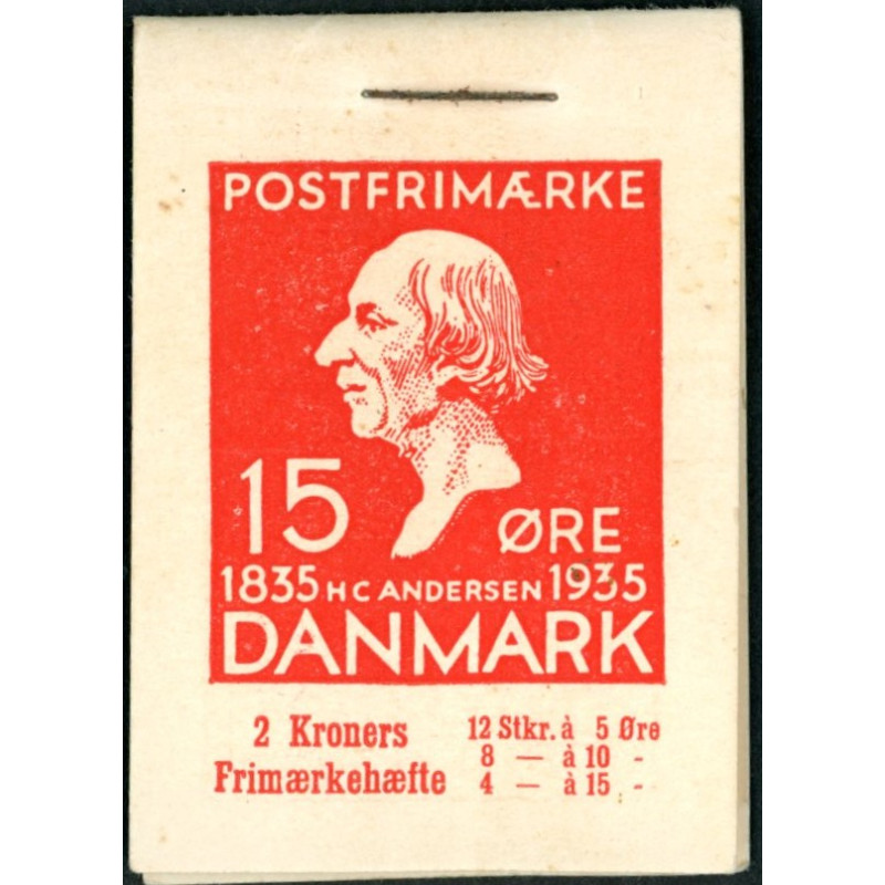 Danmark 2 kr. frimærkehæfte  AFA nr. 2 H.C. Andersen
