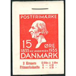 Danmark 2 kr. frimærkehæfte  AFA nr. 2 H.C. Andersen