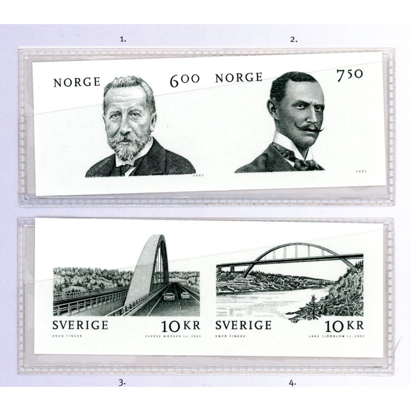 Sverige - Norge, Grannar i utveckling mappe med miniark og sorttryk **