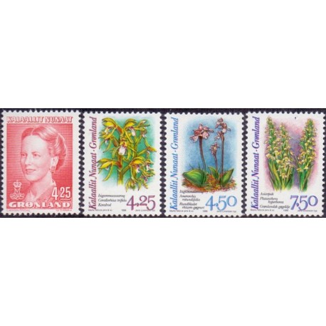 1996. 4,25-7,50 kr. Kurserende mærker optisk hvidt papir. AFA nr. 285a-88a postfrisk stemplet