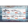 1996. 22,25 kr. Grønlandske Hvaler I i miniark. AFA nr. 295 postfrisk stemplet