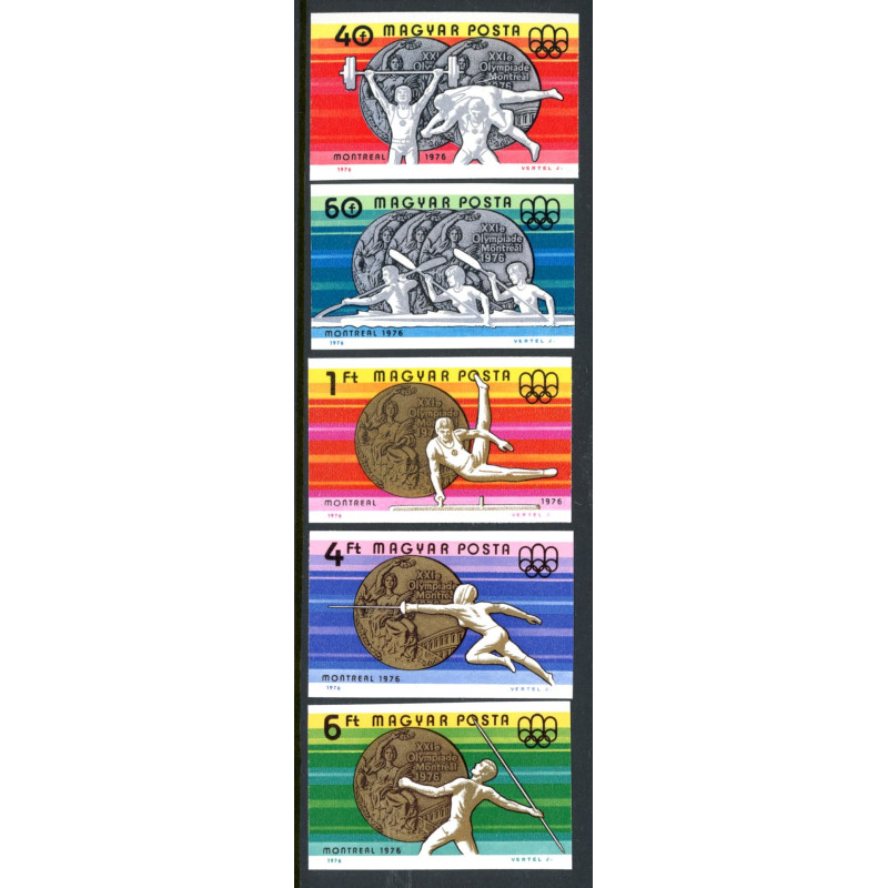 Ungarn. 1976. Medaljetagere, AFA nr. 3083-87U **         (o)