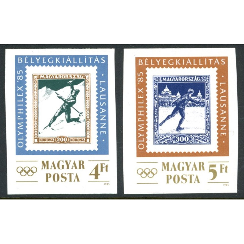 Ungarn. 1985. OLYMPHILEX, AFA nr. 3630-31U **        (o)