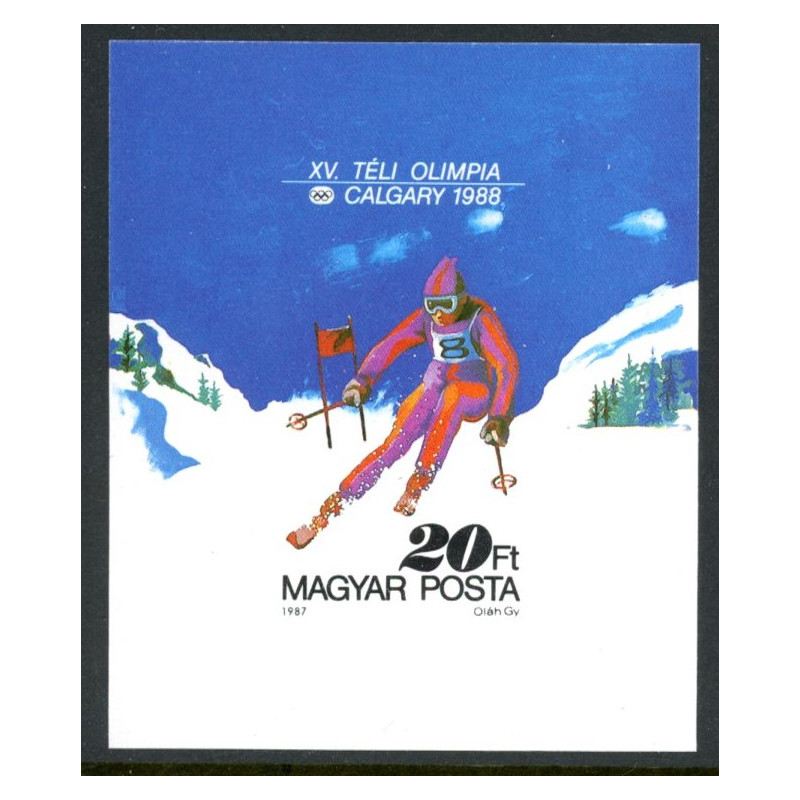 Ungarn. 1987. Vinter Olympiade, miniark. AFA nr. 3821U **        (o)