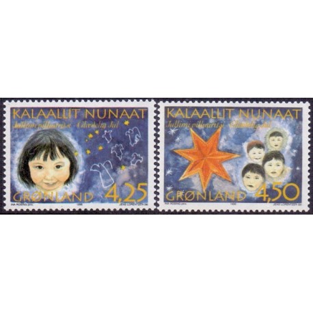 1996. 4,25-4,50 Kr. Julefrimærker. AFA nr. 300-01 postfrisk stemplet