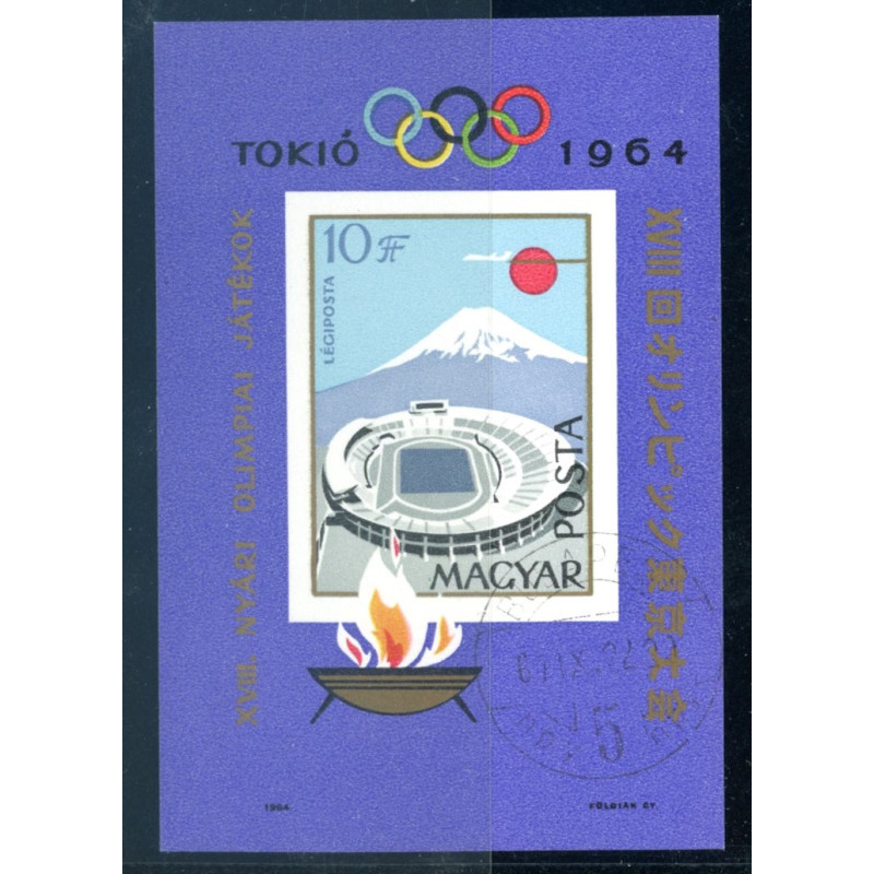 Ungarn. 1964. Olympiaden i Tokyo. Miniark. Utakket AFA nr. 2019U (o)  **