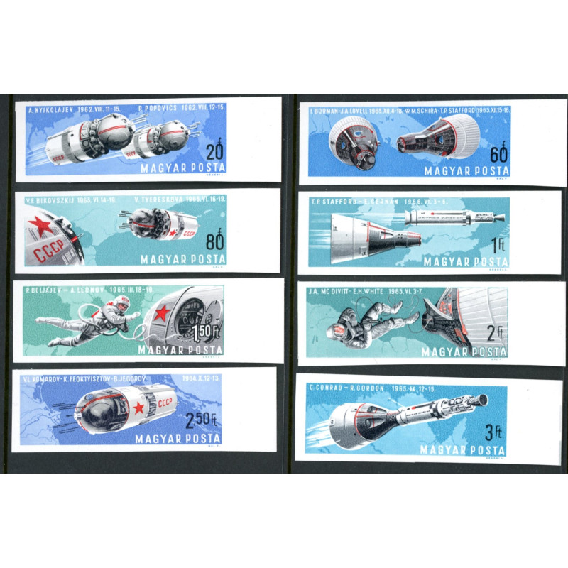 Ungarn. 1966. Rumflyvninger. Utakket. AFA nr. 2247-54U ** (o)