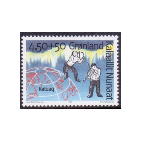 1997. 4,50+50 Øre. Grønlands kulturhus. AFA nr. 302 postfrisk stemplet