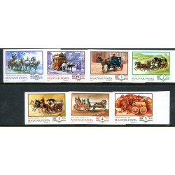 Ungarn. 1977. Hestetrukne Køretøjer. UTAKKET, AFA nr 3096-3102 **        (o)