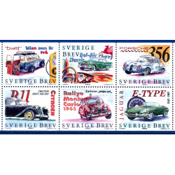 Sverige 1997. Biler. AFA nr. 1947-52 postfrisk stemplet  hæfte FDC