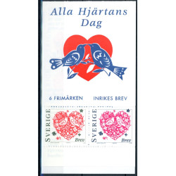Sverige 1998. Alle Hjerternes dag. AFA nr. 1962-63 postfrisk stemplet  hæfte FDC parstykkke