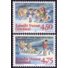 1997. 4,50-4,75 Kr. Julefrimærker.  AFA nr. 317-18 postfrisk stemplet