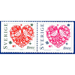 Sverige 1998. Alle Hjerternes dag. AFA nr. 1962-63 postfrisk stemplet  hæfte FDC parstykkke