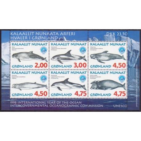 1998. 23,50 Kr. Grønlandske hvaler III. Fra frimærkehæfte. AFA nr. 325 postfrisk stemplet