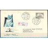 5 kr. grå Gustav Holm på brev fra Sdr. Strømfjord d. 14.8.1958 til København.