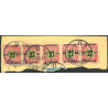 1918. 27-Øres provisorier. 5 stribe på klip, AFA nr. 96 (o)  Ubrugt Stemplet FDC