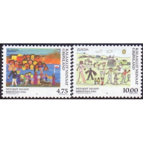 1998. 4,75-10,00 Kr. Europamærker / CEPT. AFA nr. 327-8 postfrisk stemplet