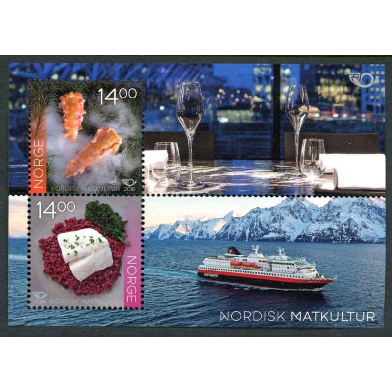 Norge. 2016. Norden. Madkultur, miniark. AFA nr 1898 **                     stemplet postfrisk FDC (o)
