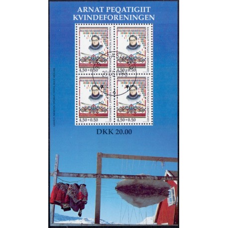 1998. 4,50-50 Øre. Grønlandske Kvindeforeninger, i miniark AFA nr. 329a postfrisk stemplet