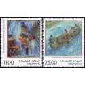 1998. 11,00-25,00 Kr. . Grønlandske kunstnere. AFA nr. 330-31 postfrisk stemplet