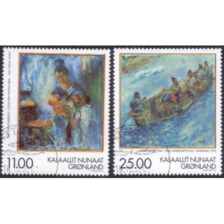 1998. 11,00-25,00 Kr. . Grønlandske kunstnere. AFA nr. 330-31 postfrisk stemplet