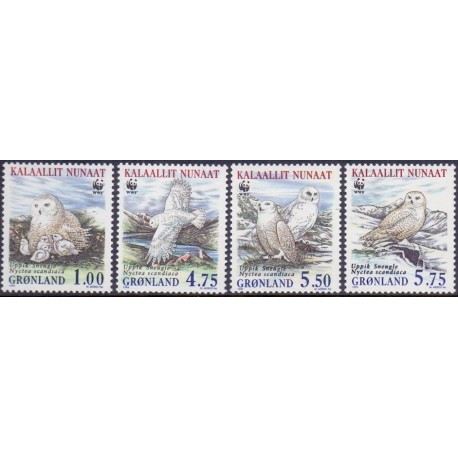 1999. 1,00-5,75 Kr. Sneugler. AFA nr. 336-39 postfrisk stemplet