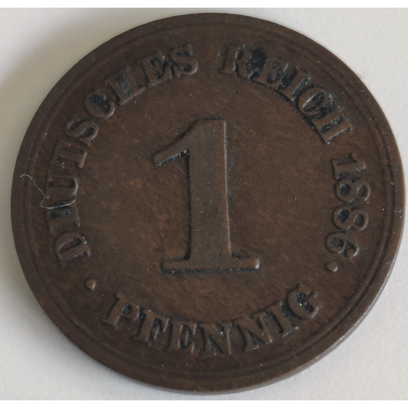 Tyskland-Germany. 1886, 1 Pfennig "E"