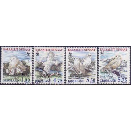 1999. 1,00-5,75 Kr. Sneugler. AFA nr. 336-39 postfrisk stemplet