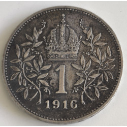 Ungarn-Hungary. 1916. 1 Korona, Franz Joseph, sølv (0.835) 5g