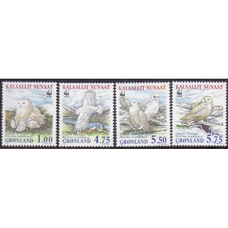 1999. 1,00-5,75 Kr. Sneugler, fra frimærkehæfte. AFA nr. 336a-39a postfrisk stemplet