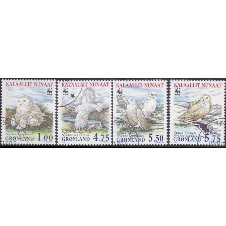 1999. 1,00-5,75 Kr. Sneugler, fra frimærkehæfte. AFA nr. 336a-39a postfrisk stemplet