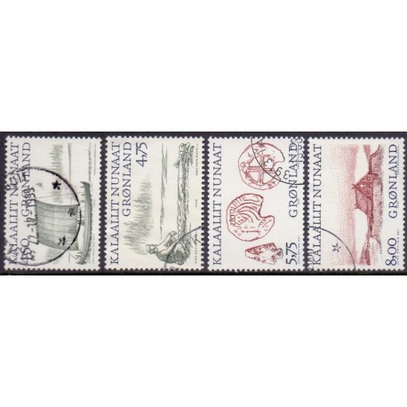 1999. 4,50-8,00 Kr. Arktiske vikinger I. AFA nr. 344-47 postfrisk stemplet