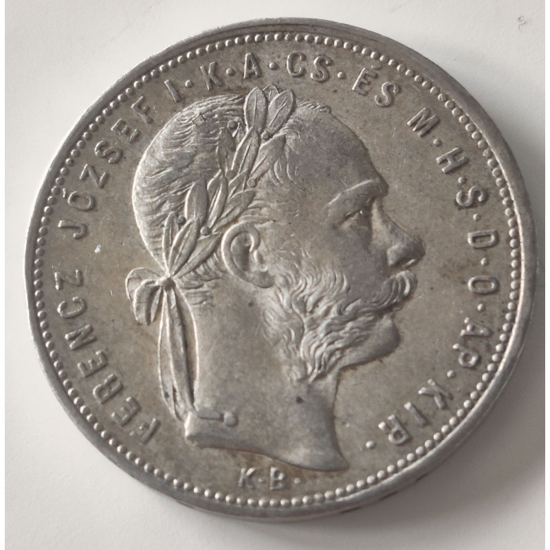 Ungarn-Hungary. 1881. 1 Forint, Franz Joseph, sølv (0.900) 12,35g