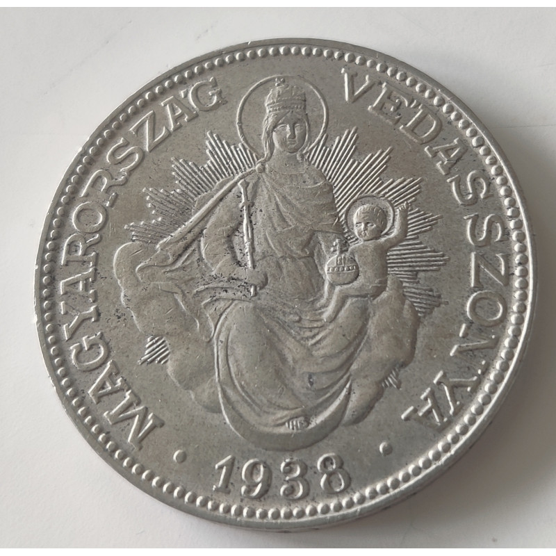 Ungarn-Hungary. 1938 2 Pengo, Miklós Horthy, sølv (0.0) 10g