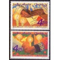 1999. 4,50-4,75 Kr. Julefrimærker. AFA nr. 350-1 postfrisk stemplet