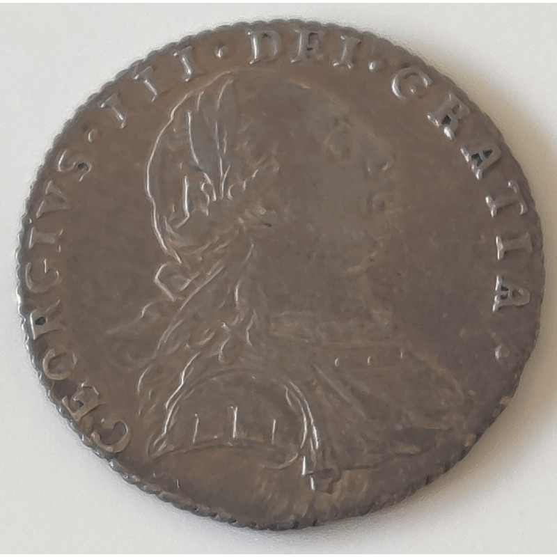 England. 1787 Shilling Silver Georgius III (no Hearts In Hanoverian Shield)