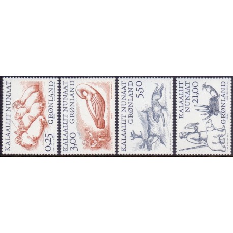 2000. 0,25-21,00 Kr. Arktiske vikinger II. AFA nr. 352-55 postfrisk stemplet