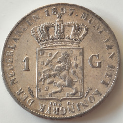 Holland-Nederlande. 1897. 1 Gulden, Wilhelmina, sølv