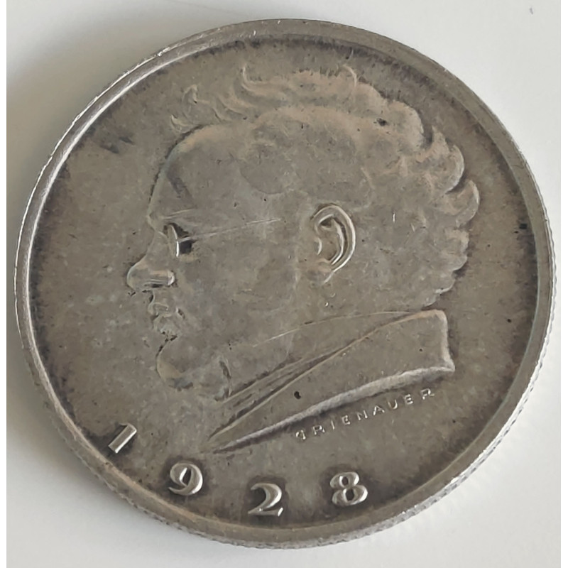 Østrig-Austria. Franz Schubert, 2 schilling. Sølv (.640) 12g
