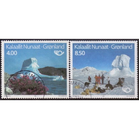 1991. 4,00-8,50 Kr. Fællesnordisk udgave AFA nr. 218-9 postfrisk stemplet