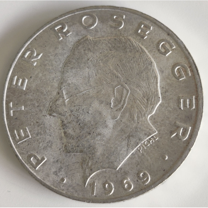 Østrig-Austria. 1969. Peter Rosegger, 25 Schilling. Sølv (.800) 13g