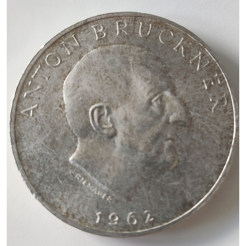 Østrig-Austria. 1962. Anton Bruckner, 25 Schilling. Sølv (.800) 13g