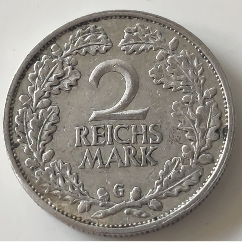 Tyskland-Germany. 2 Mark 1931 G Sølv (.500) 10 g