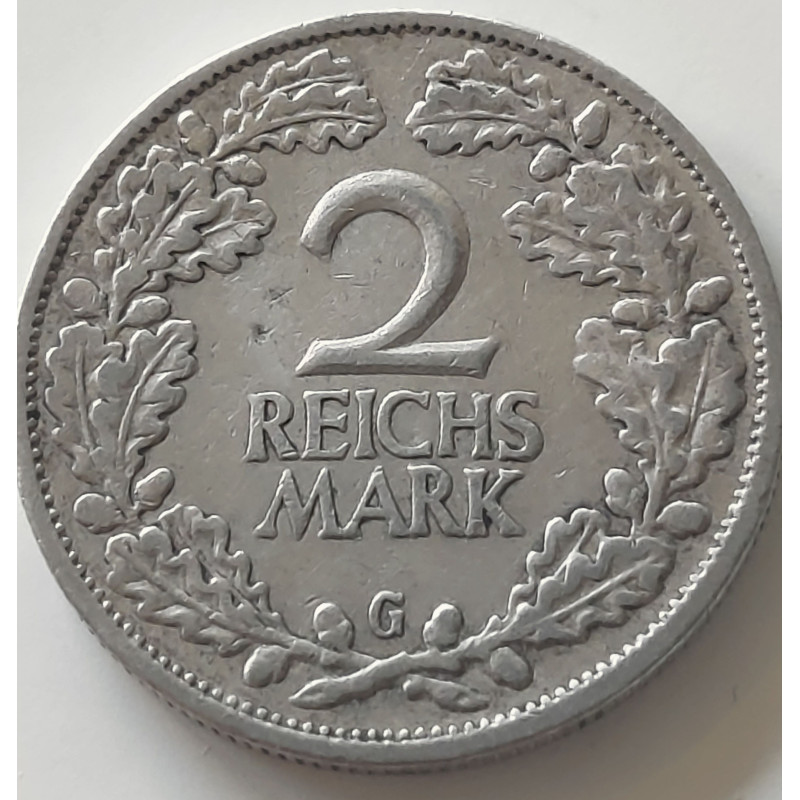 Tyskland-Germany. 2 Mark 1926 G Sølv (.500) 10 g