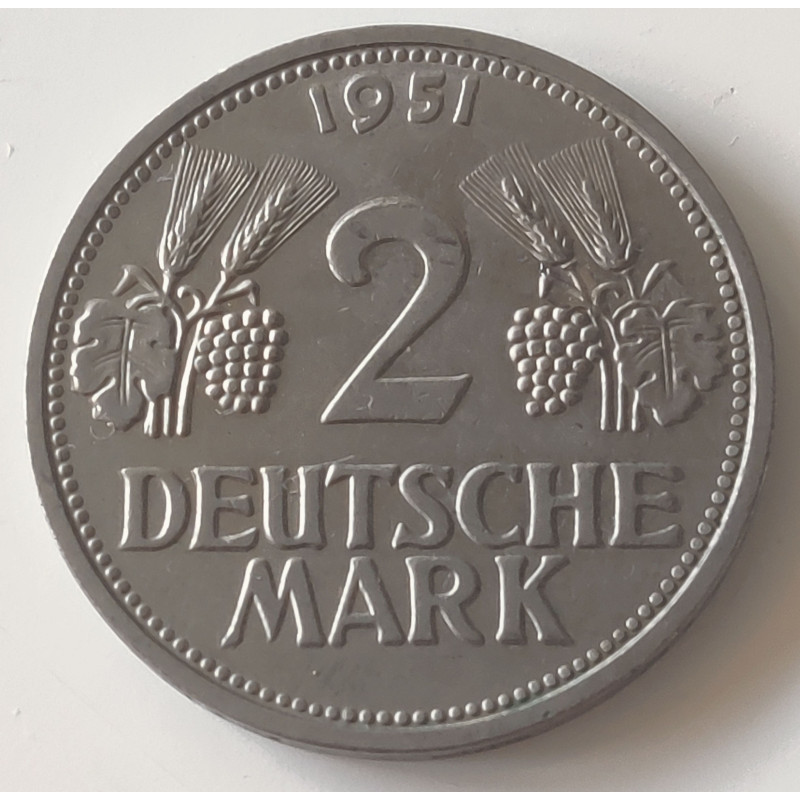 Tyskland-Germany. 2 Mark 1951 G