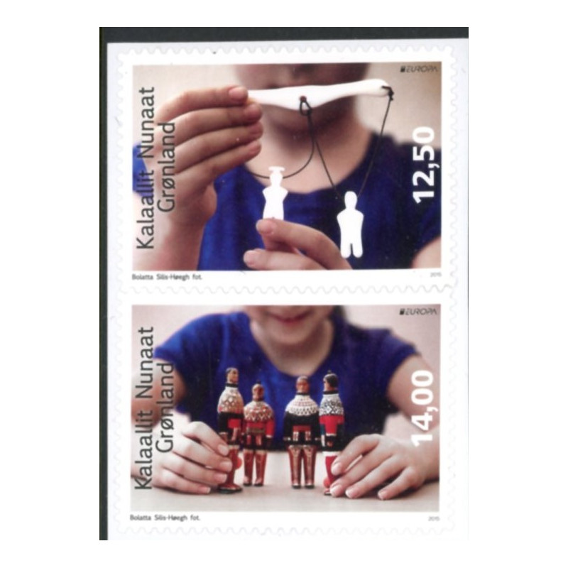 2015. 12,50-14,00 Kr. Dr. Europamærker / CEPT. AFA nr. 700E-01E postfrisk fra hæfter  stemplet