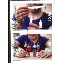 2015. 12,50-14,00 Kr. Dr. Europamærker / CEPT. AFA nr. 700E-01E postfrisk fra hæfter  stemplet